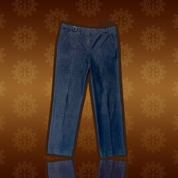 Sandro Sportswear Vintage Gray Wash Side Buckled Jeans with Center Pleats Sz 12 - Picture 1 of 13